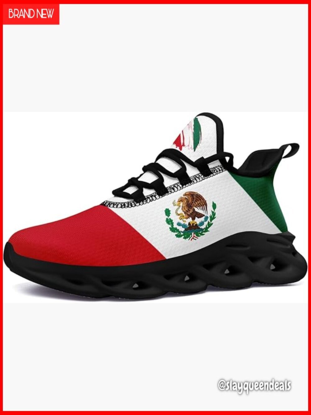 Mexico Flag Sneakers Mesh Lightweight Breathable Athletic Shoes